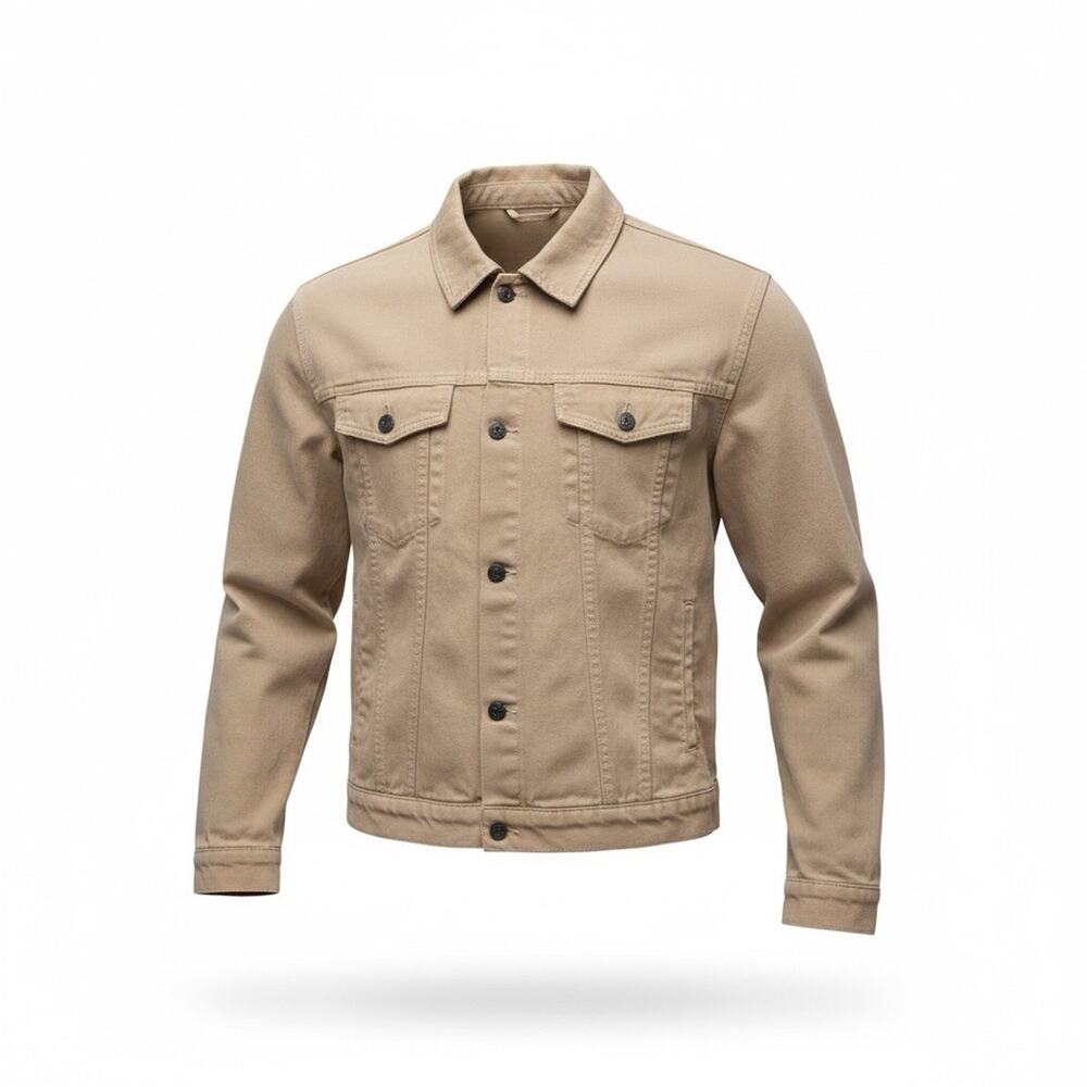 Metallica Skull Graphic Trucker Jacket Mens L Tan Denim Custom Band